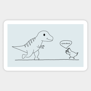 T-Rex evolution into chicken (Grandma) Sticker